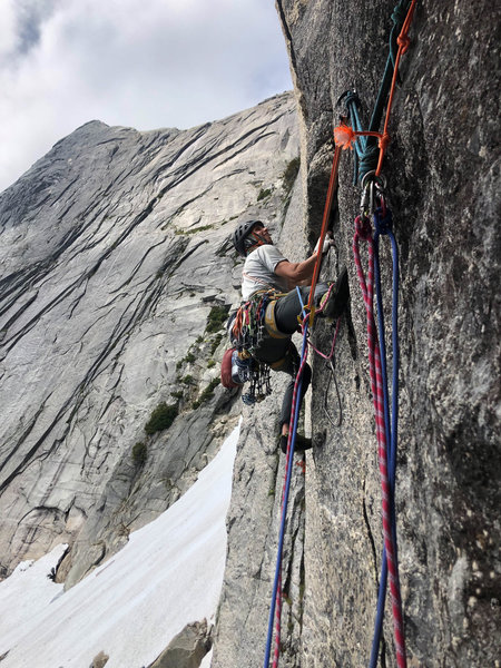 NB preparing to pull over the bulge on the epic 3rd pitch