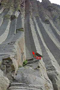 The route. Anchors atop Fractal marked.