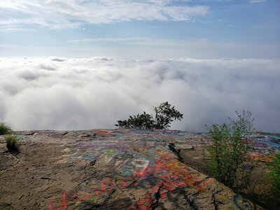 View from the top on a cloudy day.