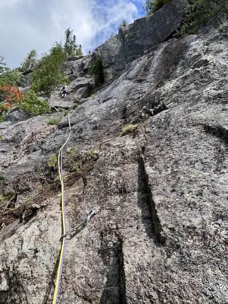 Last pitch viewed from belay