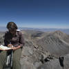 Cloudripper - Inge Mueller signs the summit register.