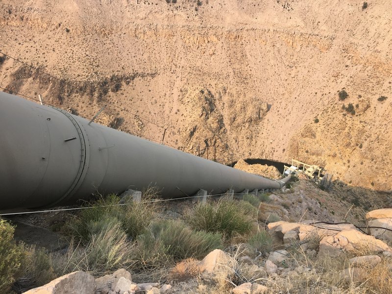 Upper Gorge plant from the end of the Gorge Road. Quite a drop on the pipeline.