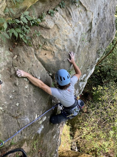 Blake Wilson On the last pitch of County line Divide . Photo credit Leah Messer posted with permission