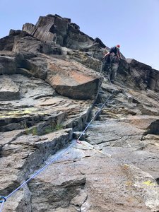 Matt works out some of the beta at the roof lip crux.