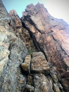 A view of North Chimney (left), North Crack (middle), and Inner Limits (right)