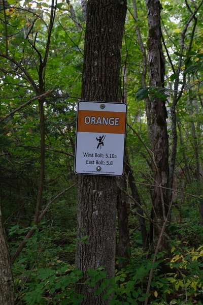 Orange Area sign (visible from the North Rim Trail)
