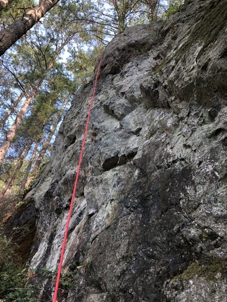 Fly the nest, TR solo rope hanging along the general route.