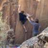 The crux of the boulder.