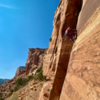 Kati enjoying the climb on a beautiful day!