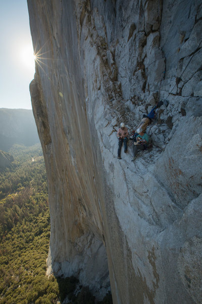 Craig Muderlak & Jessica Kilroy on the North American Wall. Photo: James Q Martin