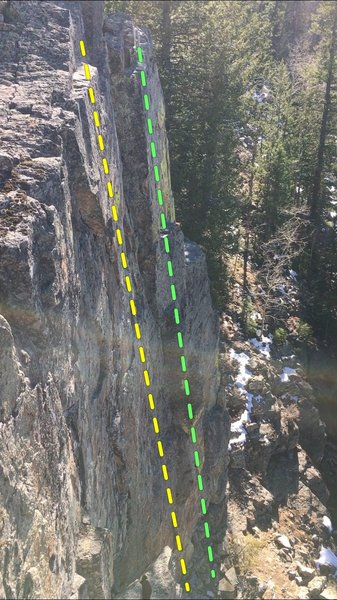 Sport climbs on the lower tier of Cougar Crag.