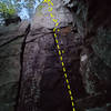 Topo - the scale of the route in the photo is off (fisheye, stretched at bottom of the photo and compressed at top) but shows in general where the route goes