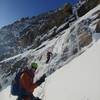 Josh B. and Will F. on the first pitch of the NE Face.