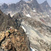 Lindsey Jackson & Sean Reedy at the "4th class crux" on the summit ridgeline.