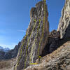 The "tower" at the sport climbing area of Piccolo Lagazuòi.
<br>

<br>
Buona Notte (4c)
<br>
Miwa San (5b)
<br>
Szwindel (5b?)
<br>
SN (6a+?)