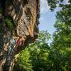 Christiaan basking in the sun on a send burn up Banshee.