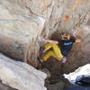 Baboon's Athlete Bella Jariel on the crux of Karajo V11