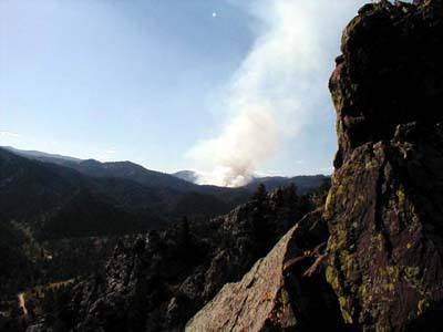 The fire in Walker Ranch that burned 1000 some acres started the day we climbed this route.