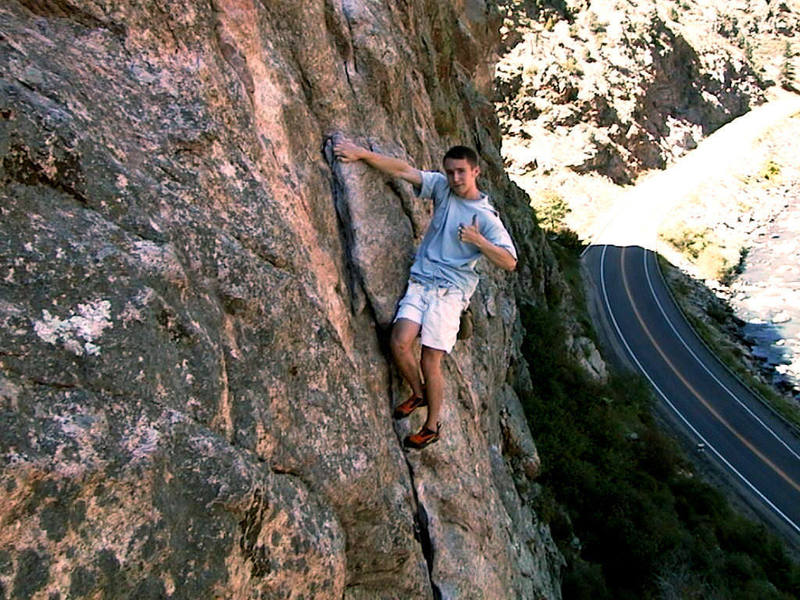 I love Photoshop. Nick, uh, soloing Eifel Tower in Clear Creek.