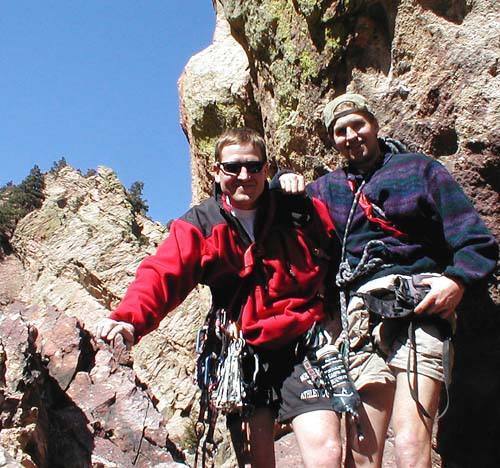 Kurt and Myke celebrate the end of a great climb. This was Kurt's first lead climb!