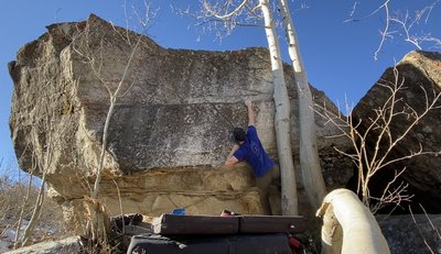 Crux move to the middle lip