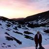 Dan, taking a break before sunrise--almost to the technical climbing.