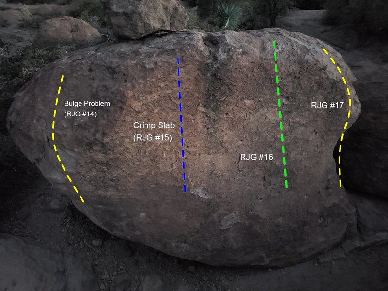 Left boulder behind main boulder