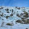 Headwall ice in Tuckerman Ravine