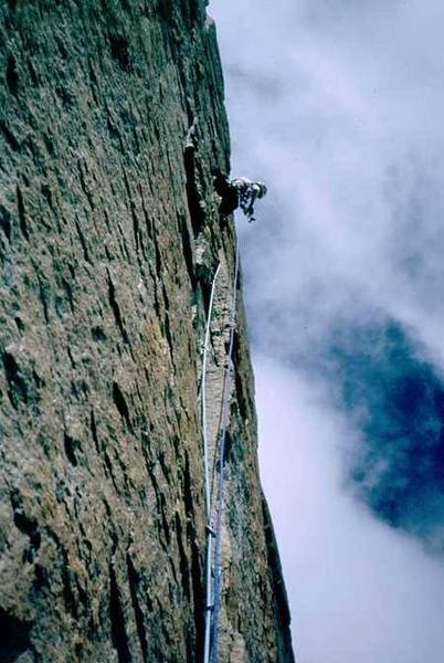 Joseffa Meir leads the steep thin-hands crux of Pervertical Sanctuary. Photo by Tony Bubb