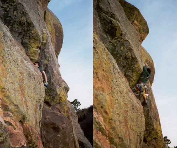 Mark Speiker getting into the 3rd Pitch of Ignominity.  Photo by Tony Bubb.