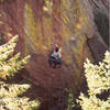 Ben entering the crux of Power Bulge.