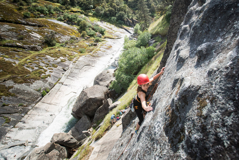 Perhaps the youngest pinkpoint of Struggler? I remember when she was 4 years old and followed along on a five pitch 5.8.