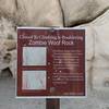 Closure sign for Zombie Woof Rock, Joshua Tree NP