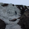 Peter Gram on the central pillar 2/24/02.