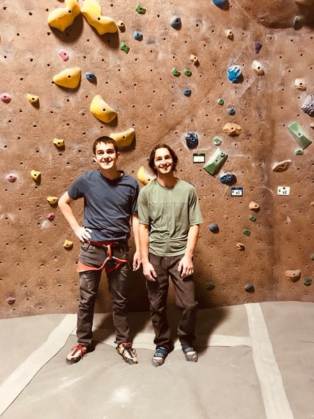 Showing my other brother gym climbing