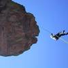 View up from the Crow's Nest. Warren Teissier on Rappel.