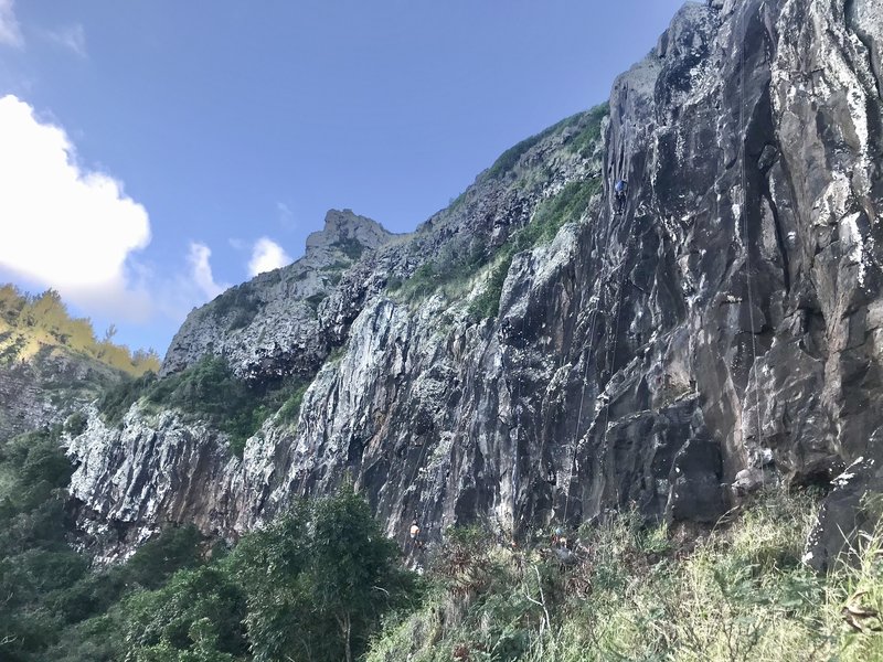 Wall elevation view from top of trail approach