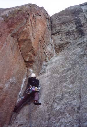 Ivan Rezucha approaches the crux.