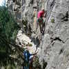 A sunny day on Tyee Sandstone in the Callahans.