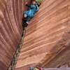 Baby's first 5.11! Starting 2021 off safely by stitching it up on his 3/4 birthday. Note that most climbers will skip right past this section as it is height dependent.