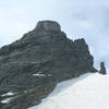 Dicker's Peck is the gendarme seen on the ridge.  The North Ridge of Navajo Peak is also visible.