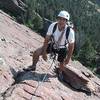 Warren begins to feel the baking heat on the Cat Scratches, Fifth Flatiron.