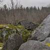 Current conditions of Rhombus boulder as seen from near Roof Boulder