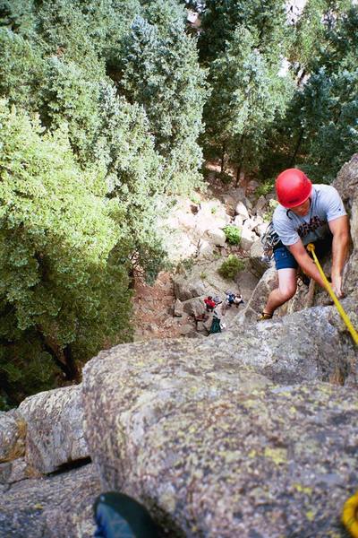 Conan Currigan just below the first belay on July 5, 2002