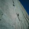 Climbers on the first pitch.