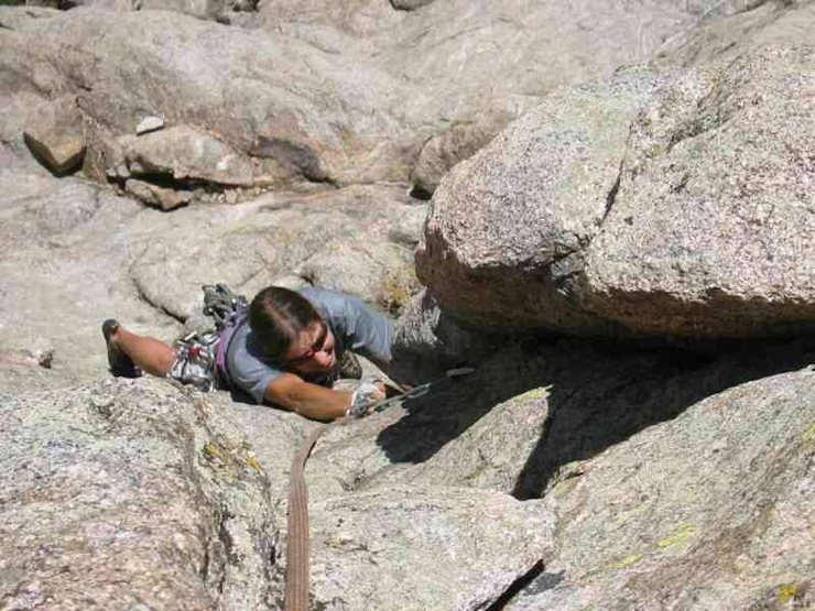 Joseffa Meir finishing P2 of Bitty Buttress