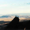 Somebody on the summit of the 3rd, as seen from the summit of the 1st.