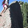 Approaching the spectacular summit of the Fifth Flatiron.