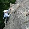 Mark Robbins topping off the crack 2nd pitch by Alan Whittern.