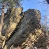 View of wafer rock from trail